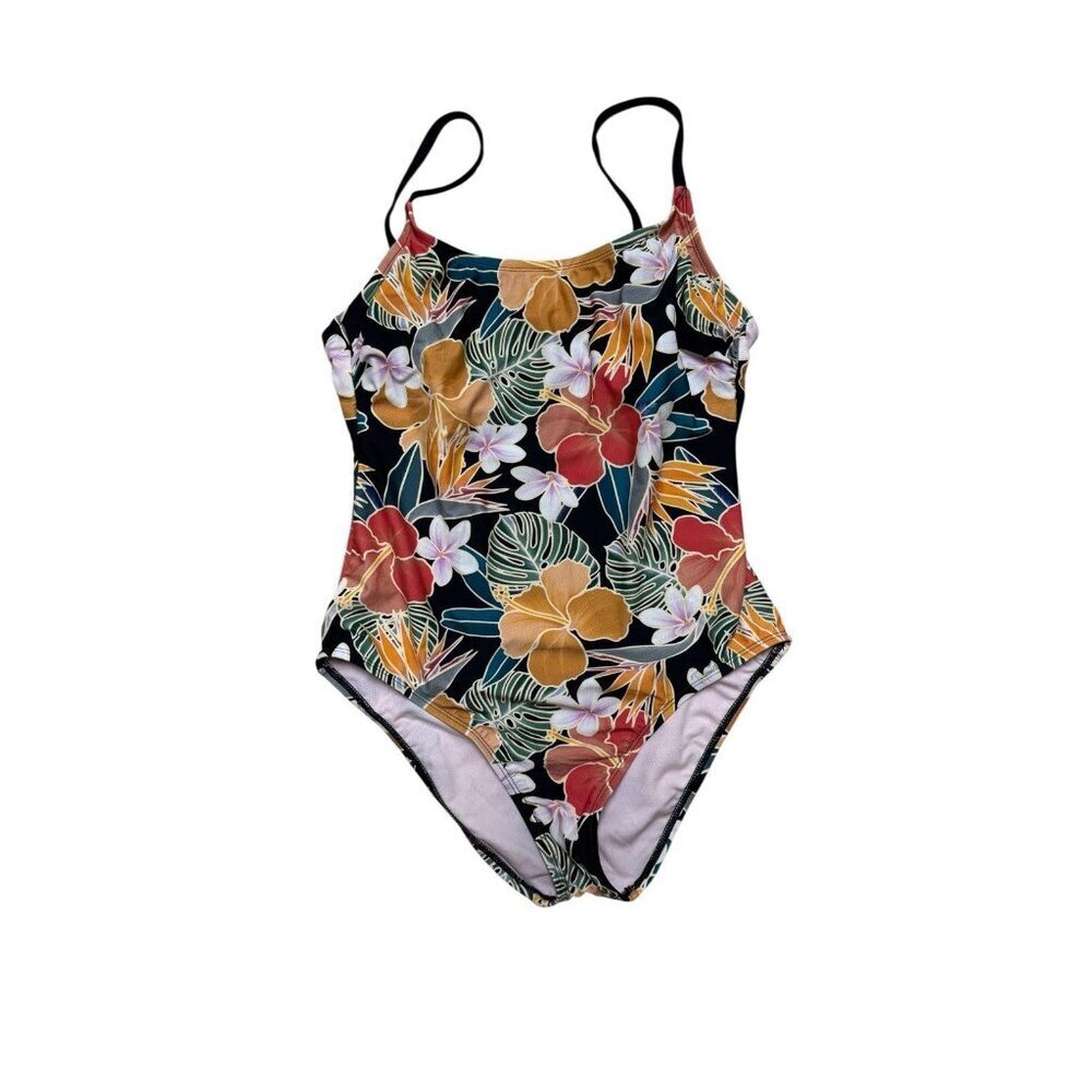 Hurley Tropical Floral One Piece Swimsuit Womens L Adjustable Straps